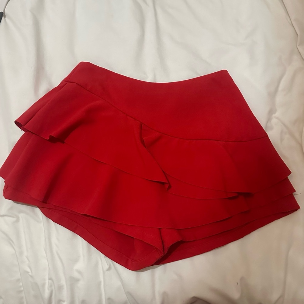 DO+BE Vibrant Red Layered Skorts